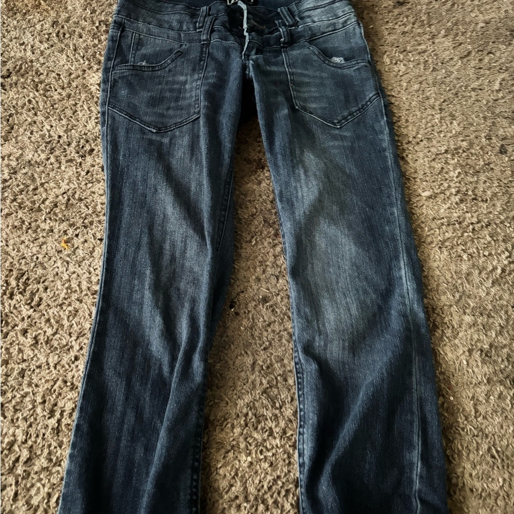 LEI Dark Wash Straight Leg Jeans